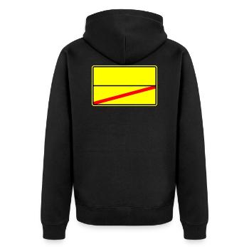 Panneau de signalisation Icône - Veste à capuche bio Premium Unisexe - noir - Dos - Nico (187cm)