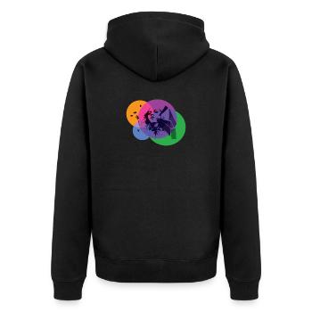 Banksy Stlye - Woman - Unisex Premium Organic Zip Hoodie - black - Back - Nico (187cm)