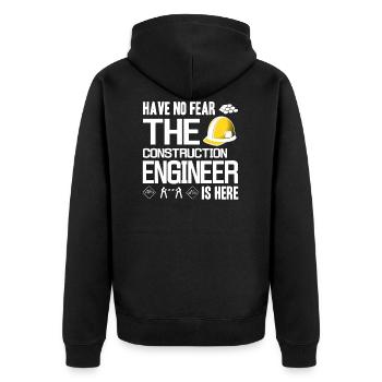 Konstruktion Engineer Bürgerlich Maschinenbau - Unisex Premium Bio Zip Hoodie - Schwarz - Hinten - Nico (187cm)