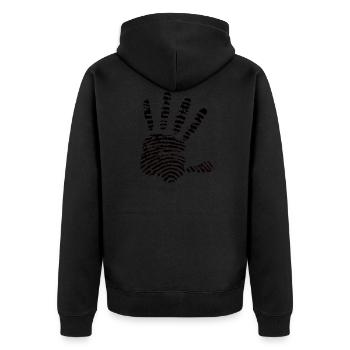 Main d'empreintes digitales - Veste à capuche bio Premium Unisexe - noir - Dos - Nico (187cm)