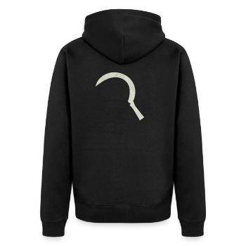 Scythe, hook - Unisex Premium Organic Zip Hoodie - black - Back - Nico (187cm)