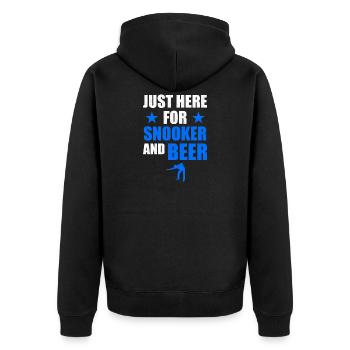 Bier und Snooker - Unisex Premium Bio Zip Hoodie - Schwarz - Hinten - Nico (187cm)