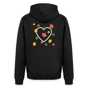 Autumn Love - Unisex Premium Organic Zip Hoodie - black - Back - Nico (187cm)