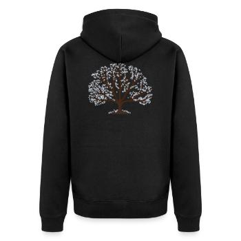 Tree in the winter - Unisex Premium Organic Zip Hoodie - black - Back - Nico (187cm)
