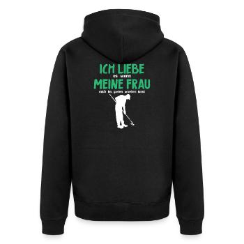 lustiges Gartenarbeit Garten Liebhaber Geschenk - Unisex Premium Bio Zip Hoodie - Schwarz - Hinten - Nico (187cm)
