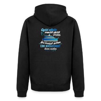 Urlaub – Shirt Kreuzfahrt Meer Geschenk - Unisex Premium Bio Zip Hoodie - Schwarz - Hinten - Nico (187cm)