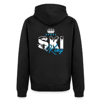 Apres Ski King T-shirt Cadeau Conducteur De Ski - Veste à capuche bio Premium Unisexe - noir - Dos - Nico (187cm)