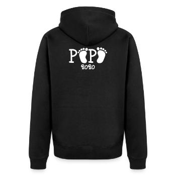 Werdender Vater Papa Dad T-Shirt Geschenk - Unisex Premium Bio Zip Hoodie - Schwarz - Hinten - Nico (187cm)