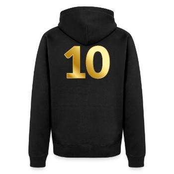 10 Anniversary Birthday, Anniversary Gift Anniversary - Unisex Premium Organic Zip Hoodie - black - Back - Nico (187cm)