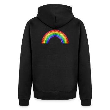 rainbow - Unisex Premium Organic Zip Hoodie - black - Back - Nico (187cm)