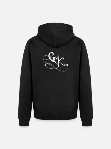 to ski - Unisex Premium Organic Zip Hoodie - black