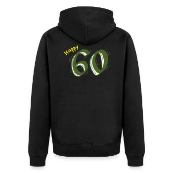 60 anniversaire anniversaire anniversaire anniversaire cadeau anniversaire - Veste à capuche bio Premium Unisexe - noir - Dos - Nico (187cm)