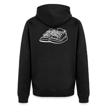 Baby Trainers (1c) - Unisex Premium Bio Zip Hoodie - Schwarz - Hinten - Nico (187cm)