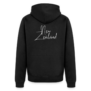 Nouvelle-Zélande - Veste à capuche bio Premium Unisexe - noir - Dos - Nico (187cm)