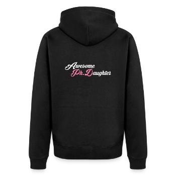 Awesome Phd Daughter Phd Abschluss Geschenk - Unisex Premium Bio Zip Hoodie - Schwarz - Hinten - Nico (187cm)