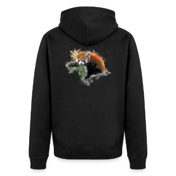 Panda rouge - Veste à capuche bio Premium Unisexe - noir - Dos - Nico (187cm)