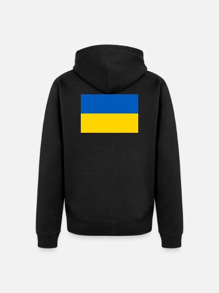 Ukraine Flag - Unisex Premium Organic Zip Hoodie - black