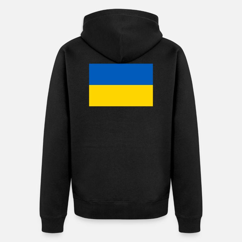Drapeau de l’Ukraine - Veste à capuche bio Premium Unisexe - noir