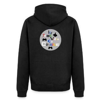 VIDEO GAMES, THIS CONSOLE! - Unisex Premium Organic Zip Hoodie - black - Back - Nico (187cm)