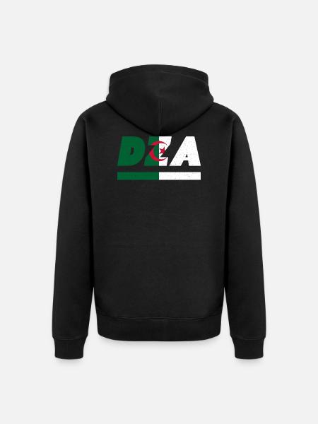 Algeria flag DZA flag - Unisex Premium Organic Zip Hoodie - black