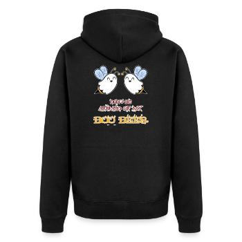 Boo Bees - Do not Be Afraid of My Boo Bees - Ladies - Unisex Premium Organic Zip Hoodie - black - Back - Nico (187cm)