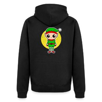 Gnome for Christmas for kids and parents - Unisex Premium Organic Zip Hoodie - black - Back - Nico (187cm)