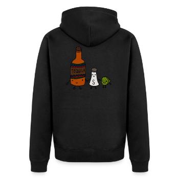Tequila sel citron vert - Veste à capuche bio Premium Unisexe - noir - Dos - Nico (187cm)