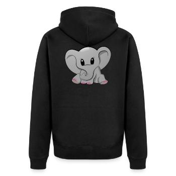 Elefant Elefantenbaby Babyfant - Unisex Premium Bio Zip Hoodie - Schwarz - Hinten - Nico (187cm)