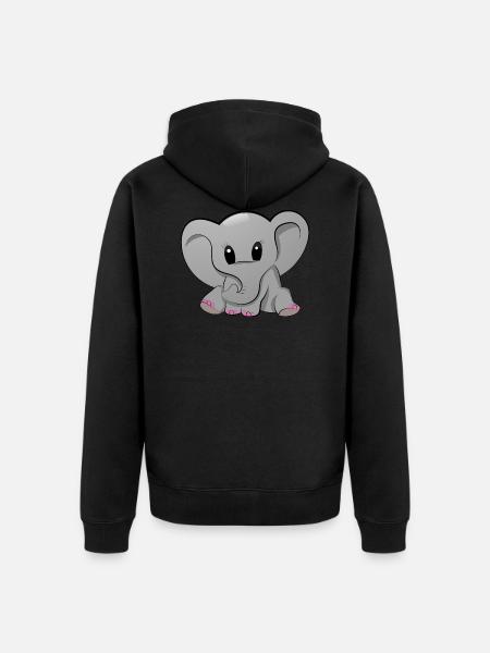 Éléphant bébé éléphant bébé - Veste à capuche bio Premium Unisexe - noir