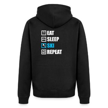 Skiing Skiing Skiing Skiing Skiing Berg - Unisex Premium Organic Zip Hoodie - black - Back - Nico (187cm)