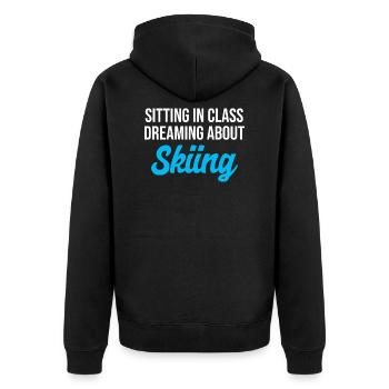 Skiing Skiing Skiing Skiing Skiing Berg - Unisex Premium Organic Zip Hoodie - black - Back - Nico (187cm)