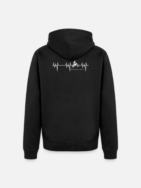 heartbeat motocross addict - Unisex Premium Organic Zip Hoodie - black