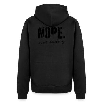 NOPE pas aujourd'hui - Veste à capuche bio Premium Unisexe - noir - Dos - Nico (187cm)