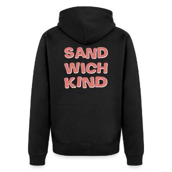 Sandwich kid middle kid kids cute cats girl - Unisex Premium Organic Zip Hoodie - black - Back - Nico (187cm)