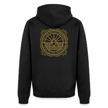 Emblème (Triforce) - Veste à capuche bio Premium Unisexe - noir - Dos - Nico (187cm)