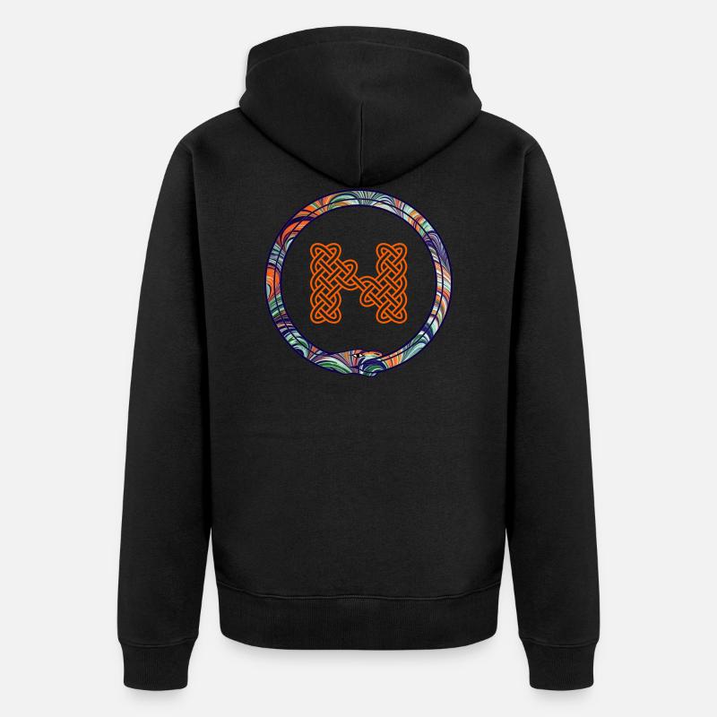 nœud n avec serpent celtique - Veste à capuche bio Premium Unisexe - noir