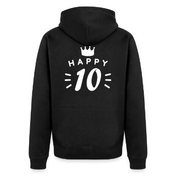 10th birthday 10 years old Happy Birthday saying - Unisex Premium Organic Zip Hoodie - black - Back - Nico (187cm)