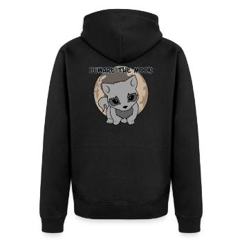 Loup-garou et lune - Veste à capuche bio Premium Unisexe - noir - Dos - Nico (187cm)