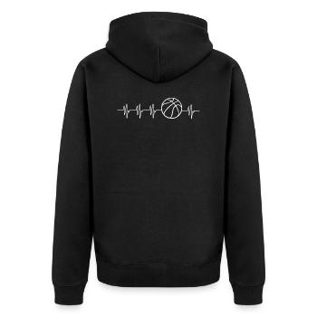 Ligne de coeur de basket-ball - Veste à capuche bio Premium Unisexe - noir - Dos - Nico (187cm)