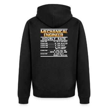 Maschinenbau Ingenieur Beruf Gebäude Student - Unisex Premium Bio Zip Hoodie - Schwarz - Hinten - Nico (187cm)