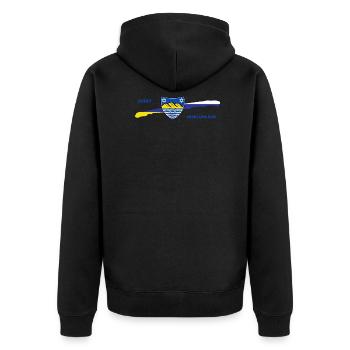 Juist Insel Nordsee Urlaub - Unisex Premium Bio Zip Hoodie - Schwarz - Hinten - Nico (187cm)