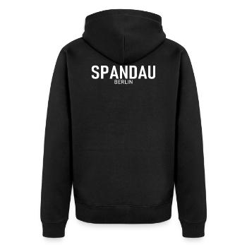 Spandau - Berlin - Germany - Germany - District - Unisex Premium Organic Zip Hoodie - black - Back - Nico (187cm)