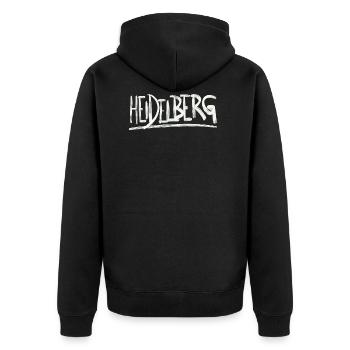 Einfach nur Heidelberg - Unisex Premium Bio Zip Hoodie - Schwarz - Hinten - Nico (187cm)