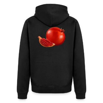 pomegranate - Unisex Premium Organic Zip Hoodie - black - Back - Nico (187cm)