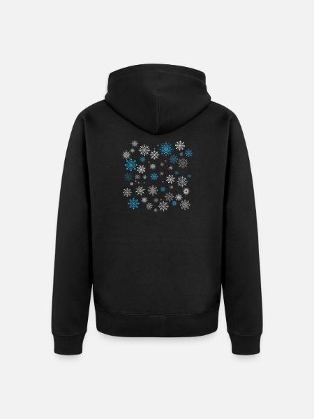 snowflakes - Unisex Premium Organic Zip Hoodie - black