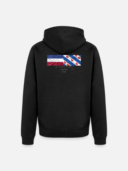 boeren protest, nederlanse en friese vlag - Uniseks Premium bio ziphoodie - zwart