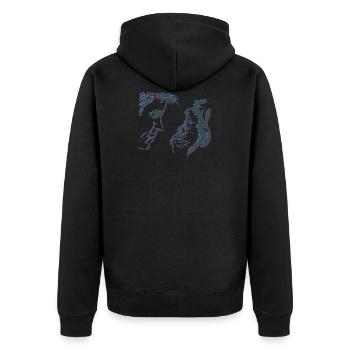 Singe Homme 3D - Veste à capuche bio Premium Unisexe - noir - Dos - Nico (187cm)