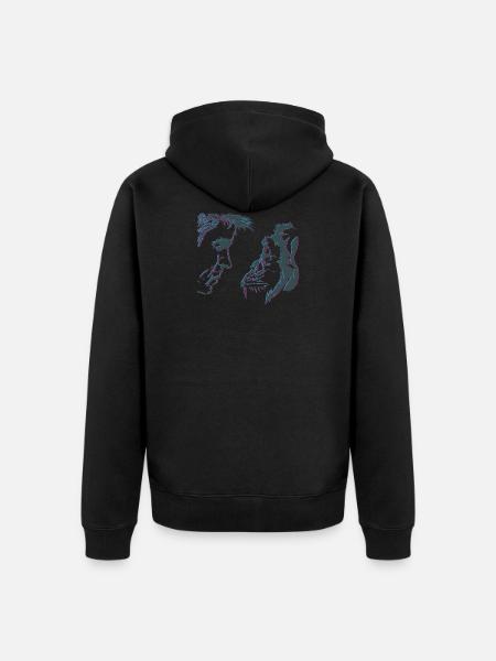 Monkey Human 3D - Unisex Premium Organic Zip Hoodie - black