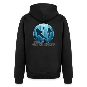 Whale sharks - Unisex Premium Organic Zip Hoodie - black - Back - Nico (187cm)