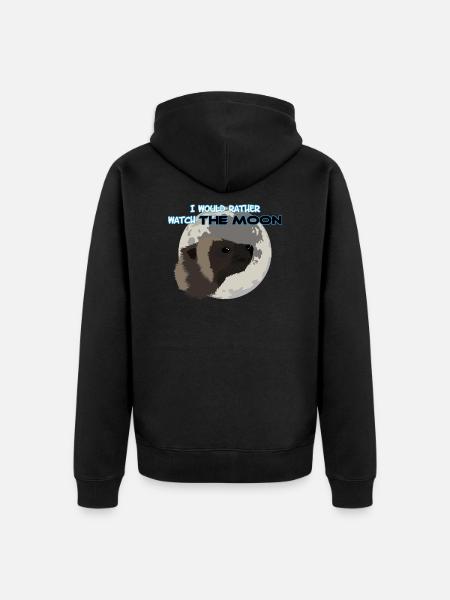 Wolverine and moon - Unisex Premium Organic Zip Hoodie - black